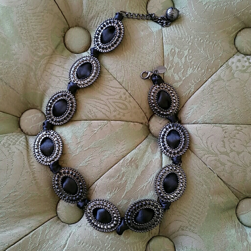 Beautiful black satin necklace.
